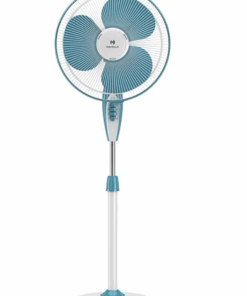 Havells Gatik Neo 400mm Oscillating Pedestal Fan | Upto 2 hours timer, auto OFF, Elegant look, 4 speed control | High Air Delivery | Aesthetic Design, Telescopic Arrangement | (Pack of 1, White Blue)